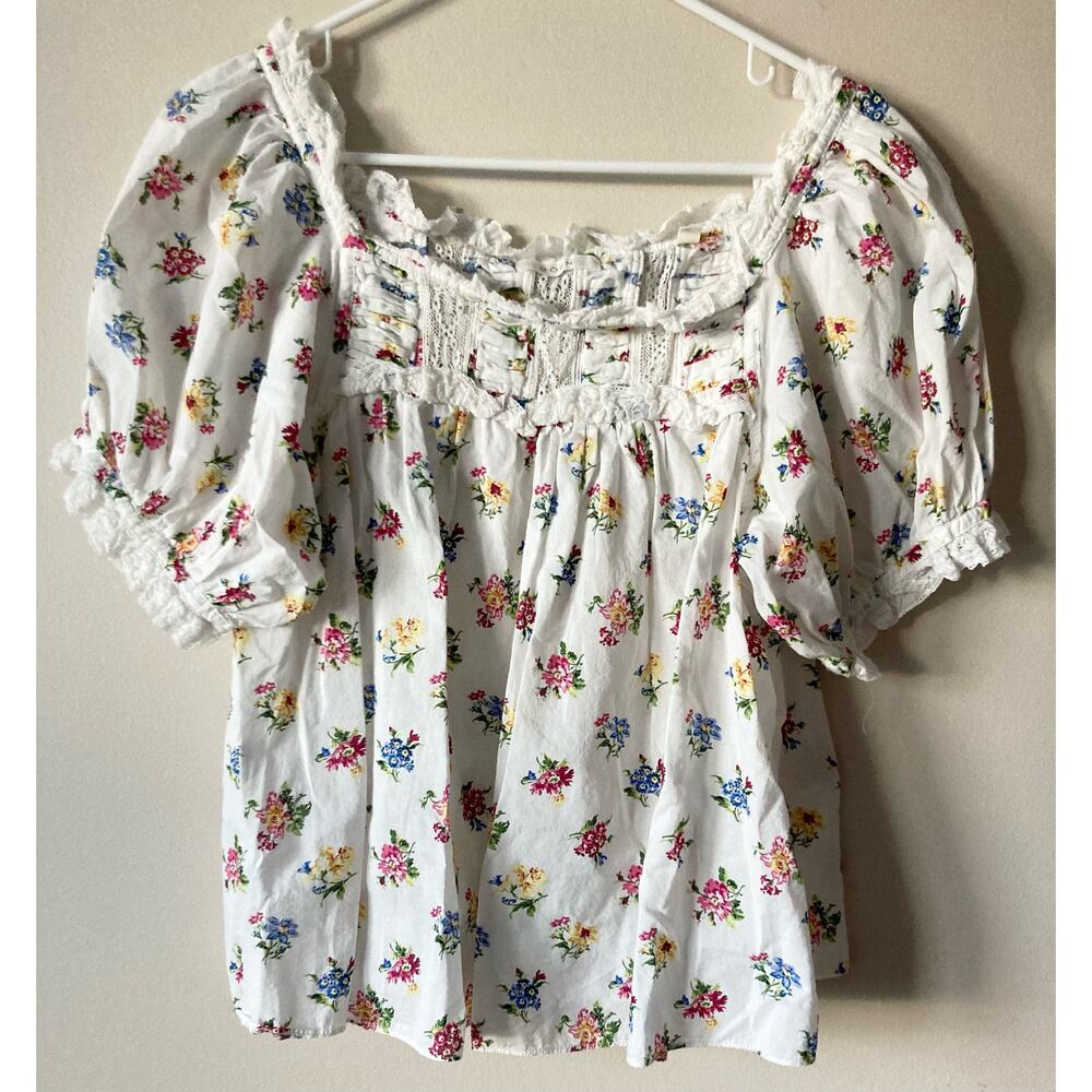 DOEN Frances Top in Fleurs De Jonquille Floral L Boho - Picture 4 of 10